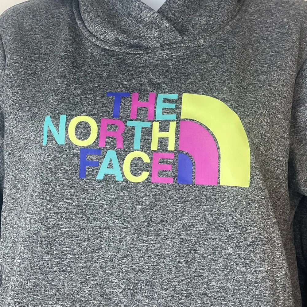 The North Face Half Dome Pullover Hoodie in heather grey with a multi-color logo - Picture 2 of 5